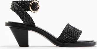 H&M Hohe Sandaletten mit Flechtriemen - Schwarz