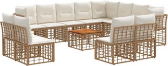 vidaXL Conjunto De Sof&aacute;s De Exterior 13 Uds. 12 Plaza Natural Y Crema Vidaxl