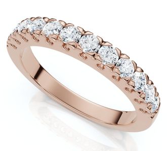 Pompeii3 1/2Ct Pave Diamond Wedding Anniversary Stackable Ring Gold Lab Grown