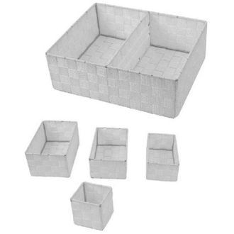 Trade Shop Trade Shop - 11 Cajas Modulares De Tela Organizador De Ba&ntilde;o Estanterias 79079 Gris Claro