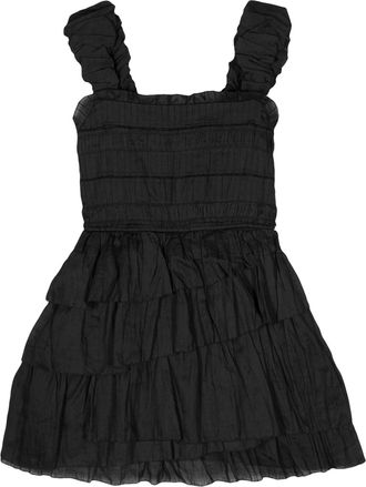 Sea NY Sea Ny Cole Smocked Ramie Sleeveless Tiered Dress, Black