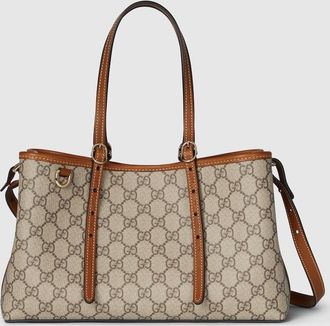 Gucci GG Emblem Medium Tote Bag, Beige, GG Canvas