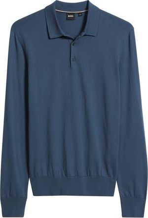 BOSS Gemello Cotton Polo Sweater in Open Blue at Nordstrom, Size Xx-Large