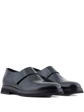 Giorgio Armani strap-detail leather monk shoes - men - Bovine Leather/Sheepskin/Other Materials/Calf Leather - 10 - Black