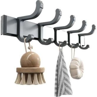 OEM Cinco Filas De Ganchos Plegables Para El Espacio En Aleaci&oacute;n De Aluminio, Cesta De Ba&ntilde;o, Gancho Para Toallas, Colgante De Ba&ntilde;o, Colgante De Ba&ntilde;o