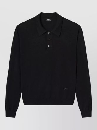A.P.C. riou polo shirt collar ribbed cuffs hem