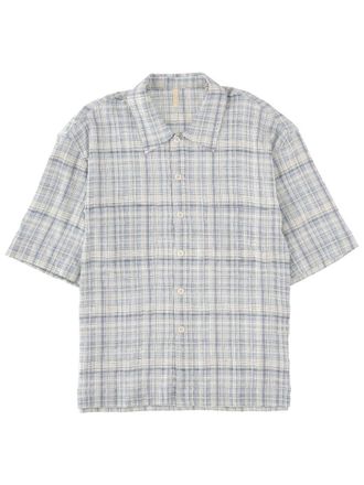 Sunflower Muted Plaid Cotton-Blend Short-Sleeve Shirt