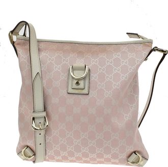Gucci Abbey D-Ring Messenger Gg Canvas Pink Canvas Handbag (Pre-Owned)