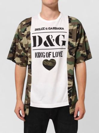 Dolce & Gabbana cotton logo camouflage crew neck t-shirt