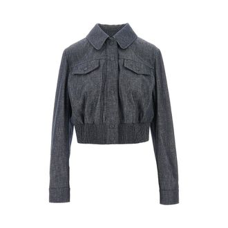 Fendi Chambray denim short blouson jacket Woman 42