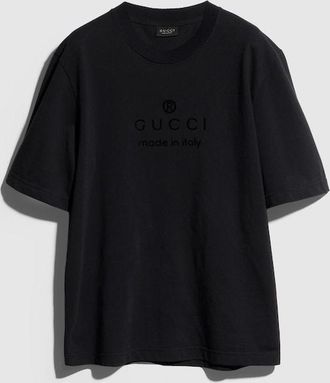 Gucci Cotton Jersey T-shirt With Print, Size XXXL, Black