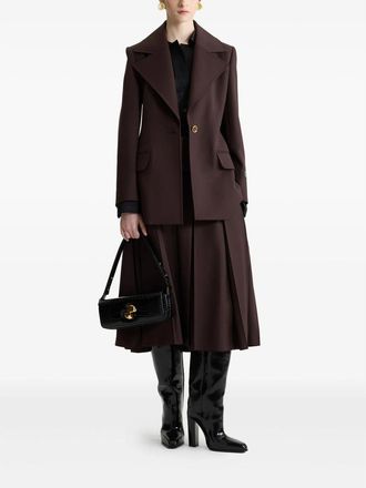 Patou Single-breasted Belted Wool Jacket