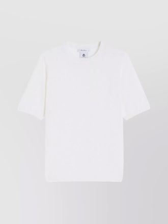 Max Mara virgin wool fine-knit slim-fit short-sleeve crew-neck top