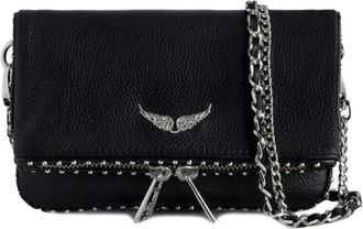 Zadig&Voltaire Rock Nano Studs Clutch Bag - Dames - Schoudertassen - Zwart - ONE Size - Katoen - Tassen
