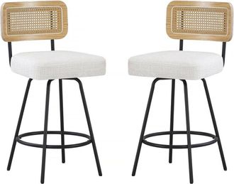 Habitat et Jardin Juego De 2 Tronas Tapizadas En Tela wilfried - 51 X 44 X 95 Cm - Beige