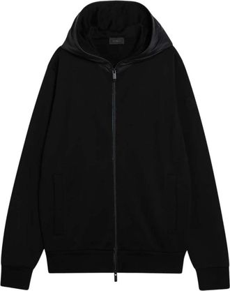 Moncler Hoodies & sweatvesten, Heren, Zwart, M, Katoen, Felpa Zip Cardigan