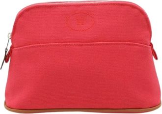 Herm&egrave;s Pre-owned Canvas Clutch - Dames - Vintage Clutch - Roze - ONE Size - Vintage