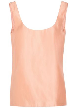 Khaite Parker Satin and Silk-blend top - Peach - 8 (UK12 / M)