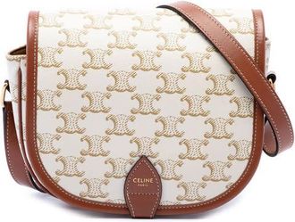 Celine Pre-owned Celine Medium Triomphe Coated Canvas Folco Crossbody Ladies KVU15E86OCO4R7NJ