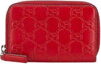 Gucci Red Color Leather Coin Purse/Coin Case (Pre-Owned)