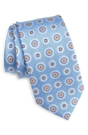 Nordstrom Medallion Silk Tie in Lt Blue at Nordstrom