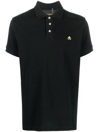 Moose Knuckles logo patch polo shirt - men - Cotton - S - Black