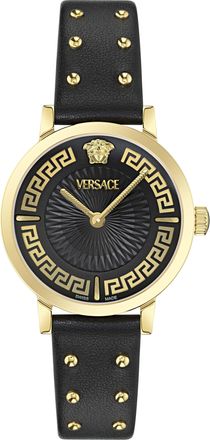 Versace Greca Fortuna WoMens Black Watch VE0A00225 Leather - One Size
