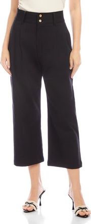 Fifteen Twenty Sadie High Waist Wide Leg Crop Pants in Black at Nordstrom, Size X-Small