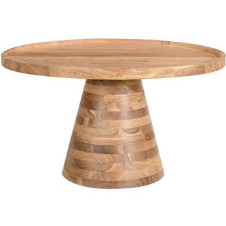 Miliboo Mesa De Centro Redonda De Madera Maciza 80 Cm De Di&aacute;metro Matera
