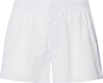 Hanro Fancy Woven Cotton Boxer in Squared Sky at Nordstrom, Size Xx-Large