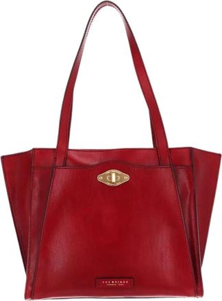 The Bridge Rode leren shopper van The Bridge - Dames - Shoppers - Rood - ONE Size - Leer - Tassen