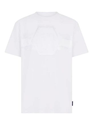 Philipp Plein Round Neck T-Shirt Jacquard Hexagon Line