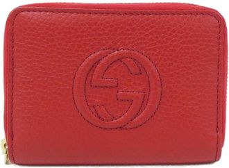 Gucci Red Color Leather Coin Purse/Coin Case (Pre-Owned)