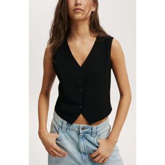 Cotton On Womens Luis Suiting Vest in Black at Nordstrom, Size 0