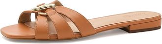 Lauren Ralph Lauren Blaike Nappa Leather Slide Sandals Womens Sandals Classic Caramel : 5.5 B - Medium
