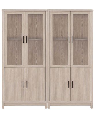 Manhattan Comfort 2 Piece- Mid Century-Modern Jodie Bookcase