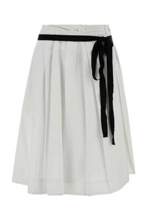 Prada White gabardine skirt