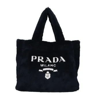 Prada Black White Fabric Tote Bag (Pre-Owned)