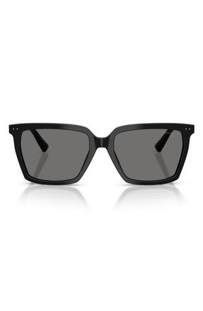 Jimmy Choo London 55mm Polarized Square Sunglasses in Black/polar Dark Gray at Nordstrom