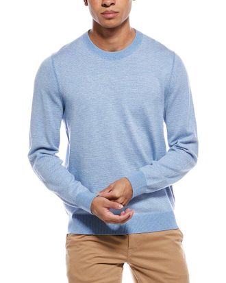 Vince White Birdseye Wool-Blend Crewneck Sweatshirt