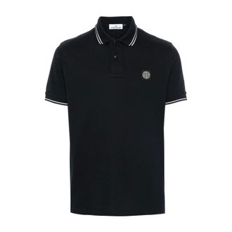 Stone Island Regular-fit polo shirt with snap fastening