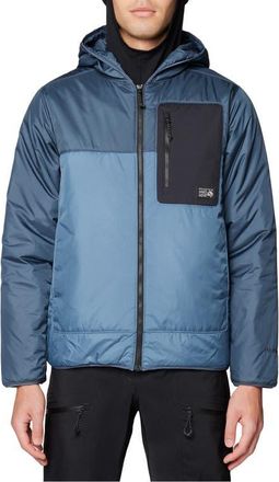 Mountain Hardwear Apr&egrave;s Pro Insulated Hooded Jacket in Adriatic Blue/Moon Blue at Nordstrom, Size Xx-Large