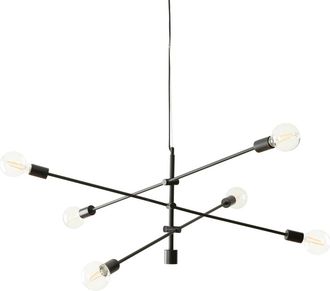 Kenay Home Lámpara de techo metal negro 129 x 45 cm