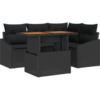 vidaXL Vidaxl - Garden Dining Set with Cushion Black, Brown 100 x 55 x 73 cm