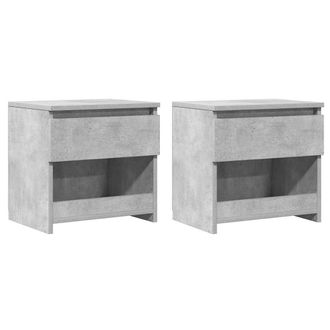 vidaXL Vidaxl - Mesitas De Noche 2 Uds Contrachapada Gris Hormig&oacute;n 40x30x39 Cm