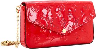 Louis Vuitton Red Monogram Vernis Felicie Pochette (Authentic Pre-Loved)