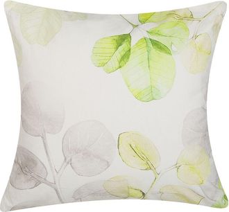 Beliani Coj&iacute;n Decorativo Multicolor Cuadrado Motivo De Hoja 45 X 45 Cm Decoraci&oacute;n Moderna Peperomia