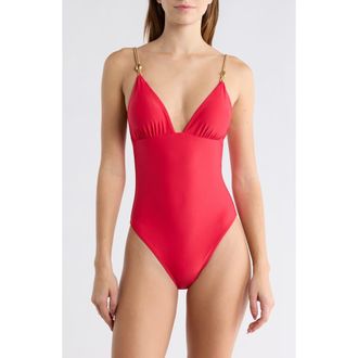Vix Claire One-Piece Swimsuit in Red at Nordstrom Rack, Size Medium