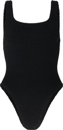 Hunza G One-piece, female, Black, Size: ONE SIZE Crinkled U-Neck Beachwear