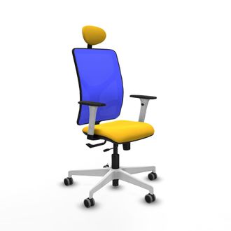 Piqueras y Crespo Silla De Oficina Piqueras Y Crespo Motilla Blanco Soporte Lumbar Ajustable